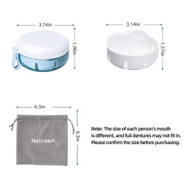 Netceem Leak Proof Denture Cup Kit Portable Retainer Case Perfect for Travel, Denture Case Container Cleaning Care for Dentures Aligner Mouth Guard with Denture Brush,Strainer, Removal Tool and Mirror Netceem Leak Proof Denture Cup Kit Portable Retainer Case Perfect for Travel, Denture Case Container Cleaning Care for Dentures Aligner Mouth Guard with Denture Brush,Strainer, Removal Tool and Mirror