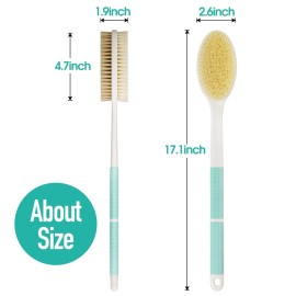 Backski Back Scrubber Anti Slip for Shower,Back Brush Long Handle with Soft and Stiff Bristles,Body Scrubber for Bath or Dry Brush(Green) Backski Back Scrubber Anti Slip for Shower,Back Brush Long Handle with Soft and Stiff Bristles,Body Scrubber for Bath or Dry Brush(Green)