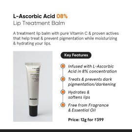 Minimalist Lip Balm for Moisturizing, Softening & Brightening Lips | 8% L-Ascorbic Acid with Vitamin E, Radianskin & Glycerine | For Women & Men | 0.42 Oz / 12 gm Minimalist Lip Balm for Moisturizing, Softening & Brightening Lips | 8% L-Ascorbic Acid with Vitamin E, Radianskin & Glycerine | For Women & Men | 0.42 Oz / 12 gm