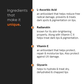 Minimalist Lip Balm for Moisturizing, Softening & Brightening Lips | 8% L-Ascorbic Acid with Vitamin E, Radianskin & Glycerine | For Women & Men | 0.42 Oz / 12 gm Minimalist Lip Balm for Moisturizing, Softening & Brightening Lips | 8% L-Ascorbic Acid with Vitamin E, Radianskin & Glycerine | For Women & Men | 0.42 Oz / 12 gm