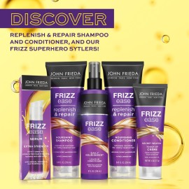 John Frieda Frizz Ease Replenish & Repair Conditioner, Repairs Damage and Dryness for Shiny, Frizz-Protected Styles, Infused with Argan, Moringa, and Coconut Oil for Nourished, Smooth Hair, 8,45 Oz John Frieda Frizz Ease Replenish & Repair Conditioner, Repairs Damage and Dryness for Shiny, Frizz-Protected Styles, Infused with Argan, Moringa, and Coconut Oil for Nourished, Smooth Hair, 8,45 Oz