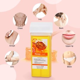 Seopri Roll On Wax, Honey Hair Removal Wax Cartridge, Depilatory Wax Roller Refill, 4 Pack - 100% Natural Material, Dermatologically Tested, Easy & Safe to Use, For Body Waxing, Leg and Arms Seopri Roll On Wax, Honey Hair Removal Wax Cartridge, Depilatory Wax Roller Refill, 4 Pack - 100% Natural Material, Dermatologically Tested, Easy & Safe to Use, For Body Waxing, Leg and Arms