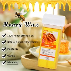 Seopri Roll On Wax, Honey Hair Removal Wax Cartridge, Depilatory Wax Roller Refill, 4 Pack - 100% Natural Material, Dermatologically Tested, Easy & Safe to Use, For Body Waxing, Leg and Arms Seopri Roll On Wax, Honey Hair Removal Wax Cartridge, Depilatory Wax Roller Refill, 4 Pack - 100% Natural Material, Dermatologically Tested, Easy & Safe to Use, For Body Waxing, Leg and Arms