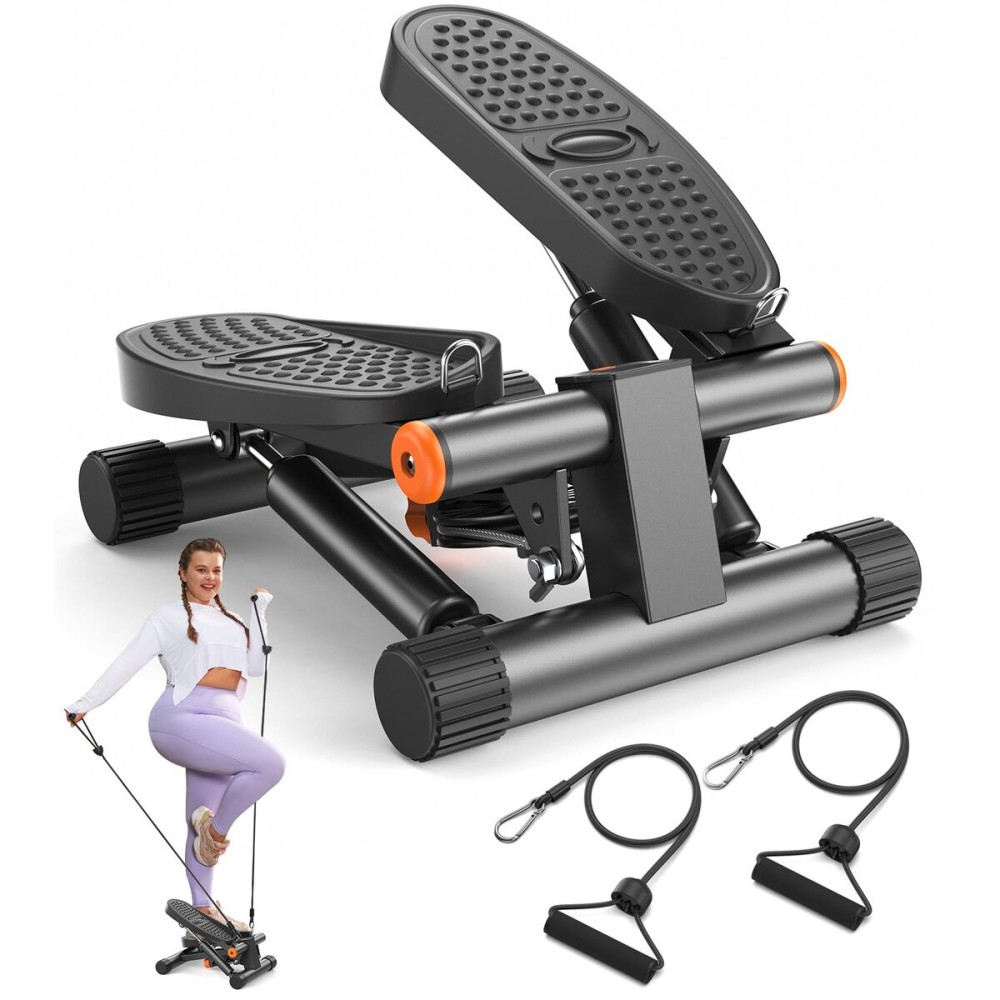 Niceday Steppers for Exercise, Mini Stair Stepper with Resistance Bands at Home Workout Equipment with 300LBS Loading Capacity, Hydraulic Fitness Stepper with LCD Monitor Niceday Steppers for Exercise, Mini Stair Stepper with Resistance Bands at Home Workout Equipment with 300LBS Loading Capacity, Hydraulic Fitness Stepper with LCD Monitor