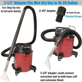 Happy Tree Universal Fit All Shop Vacs with 2-1/2&1-7/8&1-1/4 Adapters, Large & Small Clear Extractor Accessory for Upholstery & Carpet Cleaning and Car Detailing, Shop Vac Extractor Attachment Happy Tree Universal Fit All Shop Vacs with 2-1/2&1-7/8&1-1/4 Adapters, Large & Small Clear Extractor Accessory for Upholstery & Carpet Cleaning and Car Detailing, Shop Vac Extractor Attachment