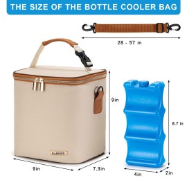 BABEYER Breastmilk Cooler Bag with Ice Pack Fits 6 Baby Bottles Up to 9 Ounce, Baby Bottle Bag with Shoulder Strap for Nursing Mom Daycare, Cream BABEYER Breastmilk Cooler Bag with Ice Pack Fits 6 Baby Bottles Up to 9 Ounce, Baby Bottle Bag with Shoulder Strap for Nursing Mom Daycare, Cream