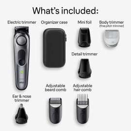 Braun All-in-One Style Kit Series 7 7410, 8-in-1 Trimmer for Men with Beard Trimmer, Body Trimmer for Manscaping, Hair Clippers & More, Sharpest Blade, 40 Length Settings, Waterproof Braun All-in-One Style Kit Series 7 7410, 8-in-1 Trimmer for Men with Beard Trimmer, Body Trimmer for Manscaping, Hair Clippers & More, Sharpest Blade, 40 Length Settings, Waterproof