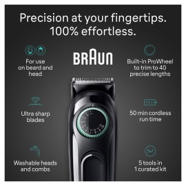 Braun All-In-One Style Kit Series 3 3450, 5-in-1 Trimmer for Men with Beard Trimmer, Ear & Nose Trimmer, Hair Clippers & More, Ultra-Sharp Blade, 40 Length Settings and Washable