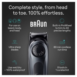 Braun All-in-One Style Kit Series 5 5470, 9-in-1 Trimmer for Men w/Beard Trimmer, Body Trimmer for Manscaping, Gillette Fusion5 ProGlide Razor, 40 Length Settings, Rechargeable Battery, Cordless Braun All-in-One Style Kit Series 5 5470, 9-in-1 Trimmer for Men w/Beard Trimmer, Body Trimmer for Manscaping, Gillette Fusion5 ProGlide Razor, 40 Length Settings, Rechargeable Battery, Cordless