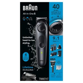 Braun All-in-One Style Kit Series 5 5470, 9-in-1 Trimmer for Men w/Beard Trimmer, Body Trimmer for Manscaping, Gillette Fusion5 ProGlide Razor, 40 Length Settings, Rechargeable Battery, Cordless Braun All-in-One Style Kit Series 5 5470, 9-in-1 Trimmer for Men w/Beard Trimmer, Body Trimmer for Manscaping, Gillette Fusion5 ProGlide Razor, 40 Length Settings, Rechargeable Battery, Cordless