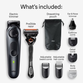 Braun All-in-One Style Kit Series 5 5470, 9-in-1 Trimmer for Men w/Beard Trimmer, Body Trimmer for Manscaping, Gillette Fusion5 ProGlide Razor, 40 Length Settings, Rechargeable Battery, Cordless Braun All-in-One Style Kit Series 5 5470, 9-in-1 Trimmer for Men w/Beard Trimmer, Body Trimmer for Manscaping, Gillette Fusion5 ProGlide Razor, 40 Length Settings, Rechargeable Battery, Cordless