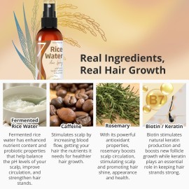 NEW Fermented Rice Water for Hair Growth - Infused with Rosemary, Biotin, Caffeine, Keratin Vegan Non-Greasy Spray Naturally Thicker, Longer, Softer Men & Women (4 fl oz) NEW Fermented Rice Water for Hair Growth - Infused with Rosemary, Biotin, Caffeine, Keratin Vegan Non-Greasy Spray Naturally Thicker, Longer, Softer Men & Women (4 fl oz)