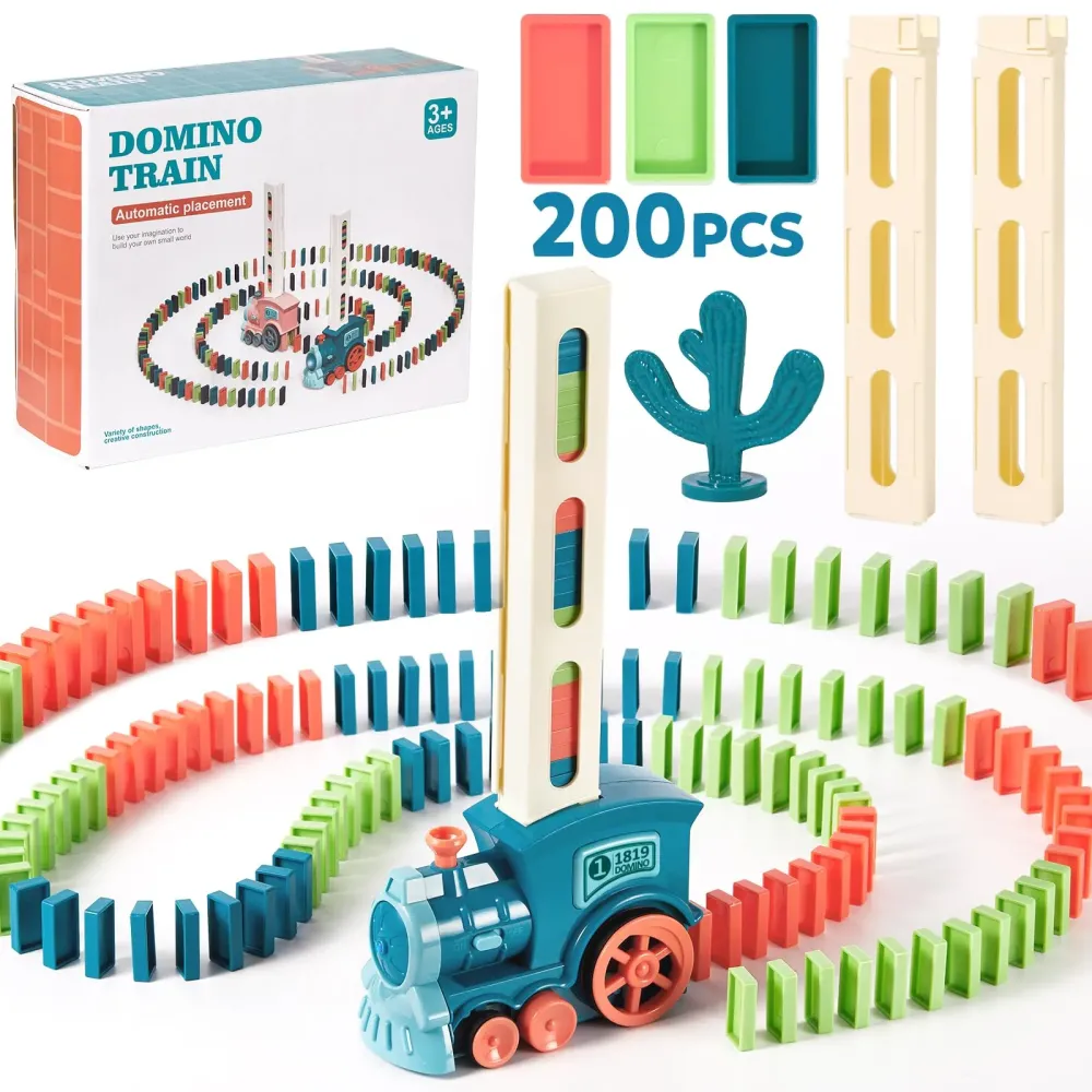 200 PCS Domino Train Toy Set, Automatic Dominoes Building and Stacking Creative Game, Electric Dominos Stem Montessori Toy for Kids Games 4-6, Autistic Birthday Gifts Boys Girls Age 3 4 5 6 Year Old 200 PCS Domino Train Toy Set, Automatic Dominoes Building and Stacking Creative Game, Electric Dominos Stem Montessori Toy for Kids Games 4-6, Autistic Birthday Gifts Boys Girls Age 3 4 5 6 Year Old