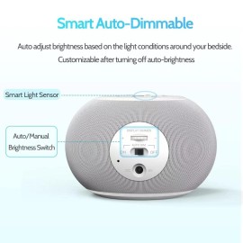 Reacher Auto-Dimmable Sound Machine Alarm Clock with Night Light, 20 Soothing Sounds, LED Digital Display, Sleep Timer, Precise Volume Control, White Noise Soother for Baby, Adults, Bedrooms Reacher Auto-Dimmable Sound Machine Alarm Clock with Night Light, 20 Soothing Sounds, LED Digital Display, Sleep Timer, Precise Volume Control, White Noise Soother for Baby, Adults, Bedrooms