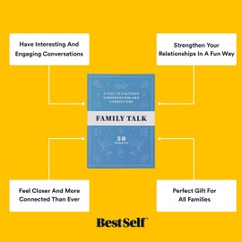 BestSelf Family Talk Deck - 50 Prompt Card Game for Family Game Night, Fun and Engaging Family Game for Kids and Adults, Perfect BestSelf Family Talk Deck - 50 Prompt Card Game for Family Game Night, Fun and Engaging Family Game for Kids and Adults, Perfect