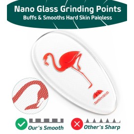 Sunivaca Glass Foot File Callus Remover for Feet, Flamingo Gifts for Women, Feet Scrubber Dead Skin Remover, Professional Pedicure Tools at Home, Heel Scraper for Cracked Heels Heavy Duty