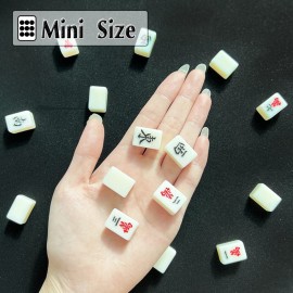 drizzle White Travel Mini Mahjong Set 20mm with Instructions - Portable 146 Tiles - for Beginners with 4PCS Racks 2 Pounds - Chinese Mah-Jong Game  drizzle White Travel Mini Mahjong Set 20mm with Instructions - Portable 146 Tiles - for Beginners with 4PCS Racks 2 Pounds - Chinese Mah-Jong Game