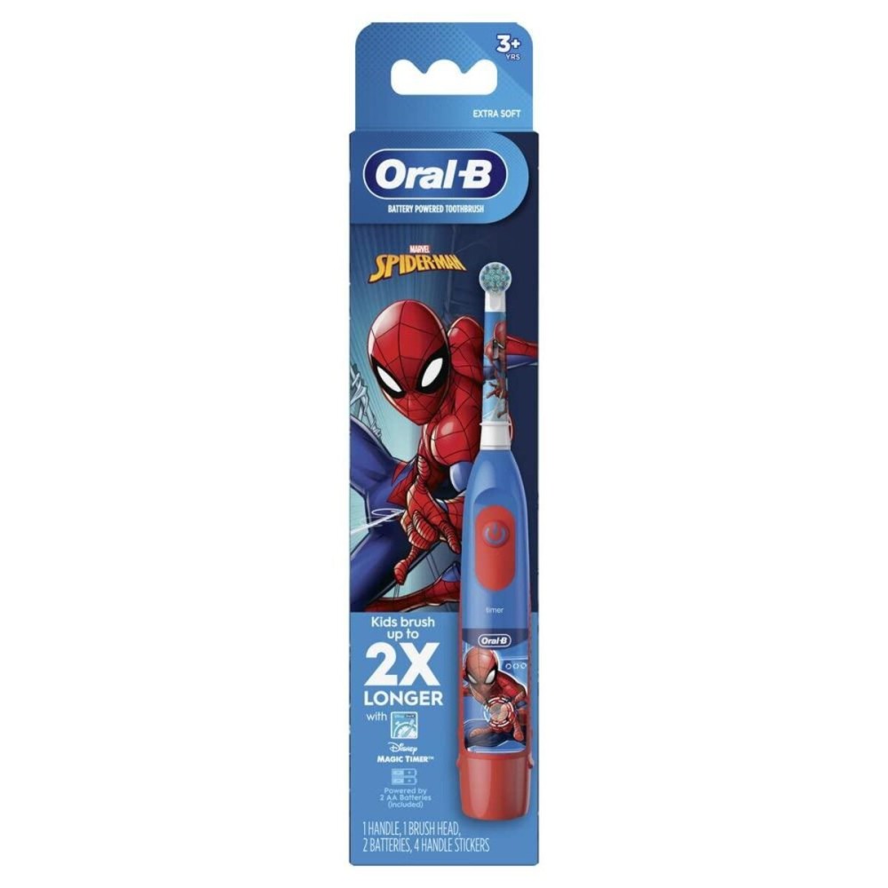 Oral-B Kid\'s Battery Toothbrush Featuring Marvel\'s Spiderman, Soft Bristles, Replaceable Brush Head, for Kids 3+ Oral-B Kid\'s Battery Toothbrush Featuring Marvel\'s Spiderman, Soft Bristles, Replaceable Brush Head, for Kids 3+