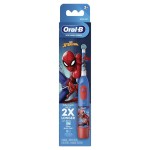 Oral-B Kid\'s Battery Toothbrush Featuring Marvel\'s Spiderman, Soft Bristles, Replaceable Brush Head, for Kids 3+