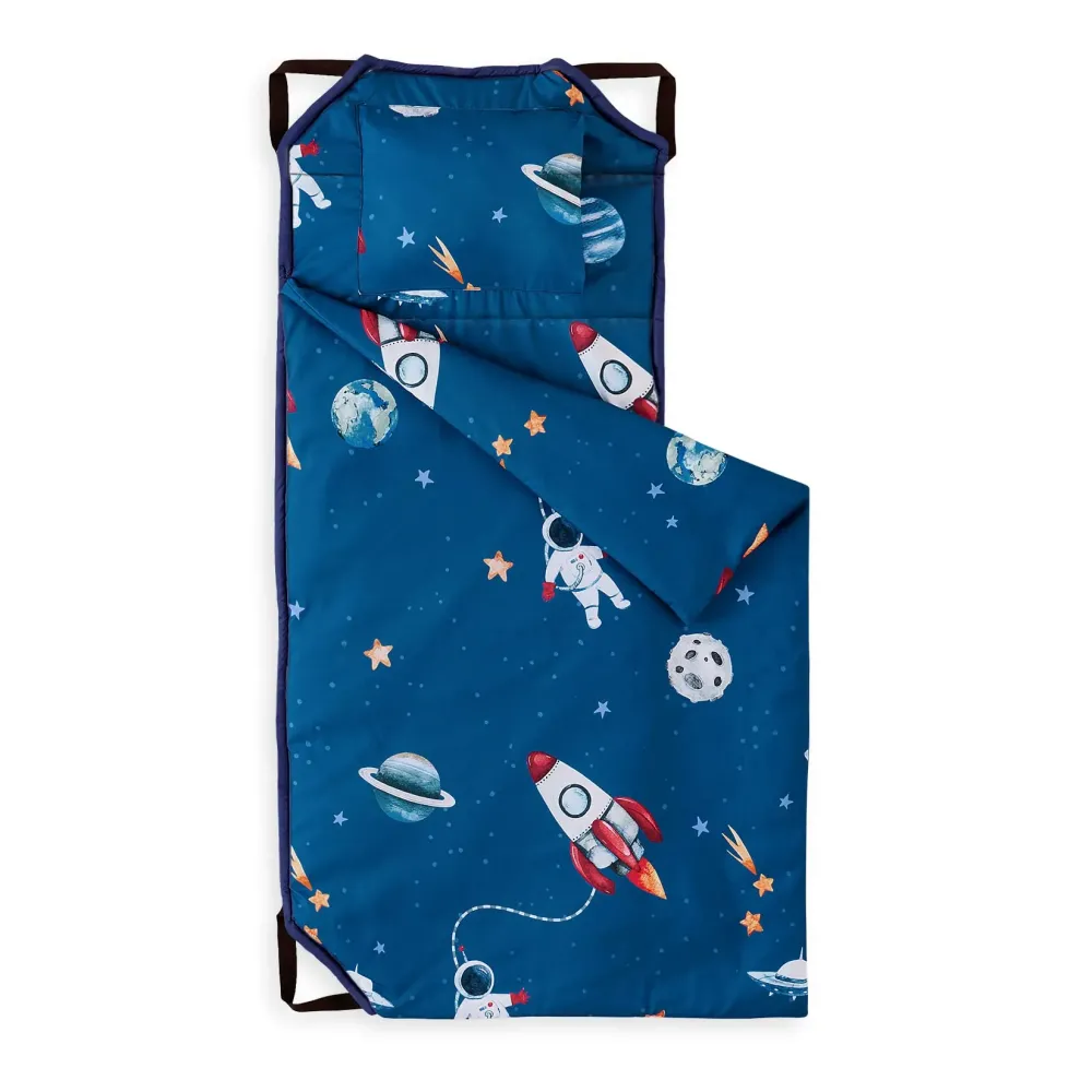 Wake In Cloud - Cot Nap Mat with Pillow and Blanket, for Toddler Kids Boys Girls in Daycare Kindergarten Preschool Pre K with Elastic Corner Straps, Spaces Stars Planet Galaxy, Blue White Red Wake In Cloud - Cot Nap Mat with Pillow and Blanket, for Toddler Kids Boys Girls in Daycare Kindergarten Preschool Pre K with Elastic Corner Straps, Spaces Stars Planet Galaxy, Blue White Red