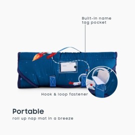 Wake In Cloud - Cot Nap Mat with Pillow and Blanket, for Toddler Kids Boys Girls in Daycare Kindergarten Preschool Pre K with Elastic Corner Straps, Spaces Stars Planet Galaxy, Blue White Red Wake In Cloud - Cot Nap Mat with Pillow and Blanket, for Toddler Kids Boys Girls in Daycare Kindergarten Preschool Pre K with Elastic Corner Straps, Spaces Stars Planet Galaxy, Blue White Red