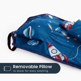 Wake In Cloud - Cot Nap Mat with Pillow and Blanket, for Toddler Kids Boys Girls in Daycare Kindergarten Preschool Pre K with Elastic Corner Straps, Spaces Stars Planet Galaxy, Blue White Red Wake In Cloud - Cot Nap Mat with Pillow and Blanket, for Toddler Kids Boys Girls in Daycare Kindergarten Preschool Pre K with Elastic Corner Straps, Spaces Stars Planet Galaxy, Blue White Red