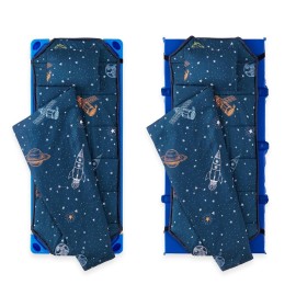Wake In Cloud - Cot Nap Mat with Pillow and Blanket, for Toddler Kids Boys Girls in Daycare Kindergarten Preschool Pre K with Elastic Corner Straps, Spaces Stars Planet Galaxy, Navy White Orange Wake In Cloud - Cot Nap Mat with Pillow and Blanket, for Toddler Kids Boys Girls in Daycare Kindergarten Preschool Pre K with Elastic Corner Straps, Spaces Stars Planet Galaxy, Navy White Orange