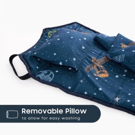 Wake In Cloud - Cot Nap Mat with Pillow and Blanket, for Toddler Kids Boys Girls in Daycare Kindergarten Preschool Pre K with Elastic Corner Straps, Spaces Stars Planet Galaxy, Navy White Orange Wake In Cloud - Cot Nap Mat with Pillow and Blanket, for Toddler Kids Boys Girls in Daycare Kindergarten Preschool Pre K with Elastic Corner Straps, Spaces Stars Planet Galaxy, Navy White Orange