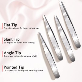 Tweezers and Nail Clipper Set with Case for Men Women, MORGLES 9PCS Professional Stainless Steel Tweezers No Gaps Tweezers and Nail Clipper Set with Case for Men Women, MORGLES 9PCS Professional Stainless Steel Tweezers No Gaps
