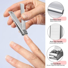 Tweezers and Nail Clipper Set with Case for Men Women, MORGLES 9PCS Professional Stainless Steel Tweezers No Gaps Tweezers and Nail Clipper Set with Case for Men Women, MORGLES 9PCS Professional Stainless Steel Tweezers No Gaps