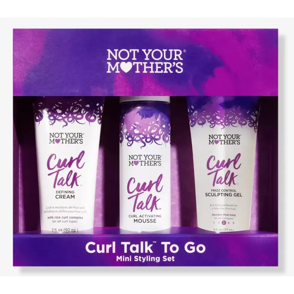 Not Your Mothers Curl Talk To Go Mini Styling SET. Defining Cream And Curl Activating Mousse. Not Your Mothers Curl Talk To Go Mini Styling SET. Defining Cream And Curl Activating Mousse.