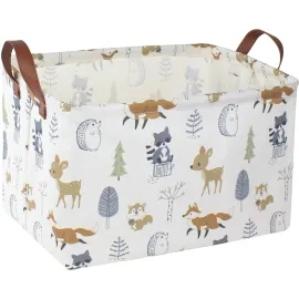 NTAOHAMPER Rectangular Storage Basket,Collapsible Toys Bin,Books Box,Gift Basket,Room Decor(Animal)