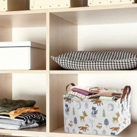 NTAOHAMPER Rectangular Storage Basket,Collapsible Toys Bin,Books Box,Gift Basket,Room Decor(Animal)