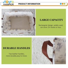 NTAOHAMPER Rectangular Storage Basket,Collapsible Toys Bin,Books Box,Gift Basket,Room Decor(Animal)