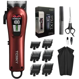 TCMKY Hair Clippers for Men Professional Clippers for Men Cordless&Corded Barber Clippers for Hair Cutting & Grooming. Rechargeable Hair Trimmer Kit for Household (Red) TCMKY Hair Clippers for Men Professional Clippers for Men Cordless&Corded Barber Clippers for Hair Cutting & Grooming. Rechargeable Hair Trimmer Kit for Household (Red)