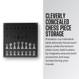 Luxury Travel Chess Set | 10 Portable Chess Set with Storage | Portable Chess Game Set for Adults and Kids | Unique Chess Set | Lucite Chess Board and Pieces