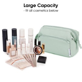 Narwey Wide-open Makeup Bag Women Girls, Travel Toiletry Bag for Women Cosmetic Bag Organizer Make up Bag with Compartments Toiletries Medicine Bag (Mint Green) Narwey Wide-open Makeup Bag Women Girls, Travel Toiletry Bag for Women Cosmetic Bag Organizer Make up Bag with Compartments Toiletries Medicine Bag (Mint Green)