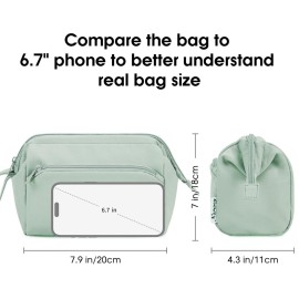 Narwey Wide-open Makeup Bag Women Girls, Travel Toiletry Bag for Women Cosmetic Bag Organizer Make up Bag with Compartments Toiletries Medicine Bag (Mint Green) Narwey Wide-open Makeup Bag Women Girls, Travel Toiletry Bag for Women Cosmetic Bag Organizer Make up Bag with Compartments Toiletries Medicine Bag (Mint Green)