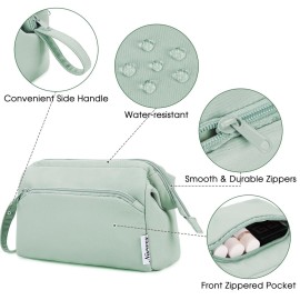 Narwey Wide-open Makeup Bag Women Girls, Travel Toiletry Bag for Women Cosmetic Bag Organizer Make up Bag with Compartments Toiletries Medicine Bag (Mint Green) Narwey Wide-open Makeup Bag Women Girls, Travel Toiletry Bag for Women Cosmetic Bag Organizer Make up Bag with Compartments Toiletries Medicine Bag (Mint Green)