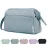 Narwey Wide-open Makeup Bag Women Make up Bag Travel Cosmetic Bag Organizer Toiletry Bag for Cosmetics Toiletries Accessories (Greyish Blue)