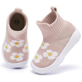 MORENDL Toddler Sock Shoes Baby Walking Shoes Infant Slippers Boys & Girls Non-Slip Sneakers Beige Flower 9-12 Months MORENDL Toddler Sock Shoes Baby Walking Shoes Infant Slippers Boys & Girls Non-Slip Sneakers Beige Flower 9-12 Months