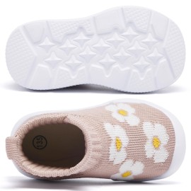 MORENDL Toddler Sock Shoes Baby Walking Shoes Infant Slippers Boys & Girls Non-Slip Sneakers Beige Flower 9-12 Months MORENDL Toddler Sock Shoes Baby Walking Shoes Infant Slippers Boys & Girls Non-Slip Sneakers Beige Flower 9-12 Months