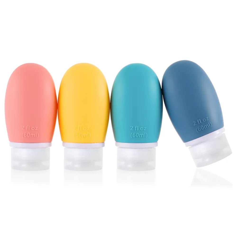 Leak Proof Silicone Travel Bottles,4 Pack 2oz Liquid Squeezable Refillable Portable Travel Accessories/Cosmetic Containers,BPA Free,Travel Size Bottles for Toiletries Shampoo Conditioner Lotion Leak Proof Silicone Travel Bottles,4 Pack 2oz Liquid Squeezable Refillable Portable Travel Accessories/Cosmetic Containers,BPA Free,Travel Size Bottles for Toiletries Shampoo Conditioner Lotion