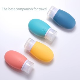 Leak Proof Silicone Travel Bottles,4 Pack 2oz Liquid Squeezable Refillable Portable Travel Accessories/Cosmetic Containers,BPA Free,Travel Size Bottles for Toiletries Shampoo Conditioner Lotion Leak Proof Silicone Travel Bottles,4 Pack 2oz Liquid Squeezable Refillable Portable Travel Accessories/Cosmetic Containers,BPA Free,Travel Size Bottles for Toiletries Shampoo Conditioner Lotion