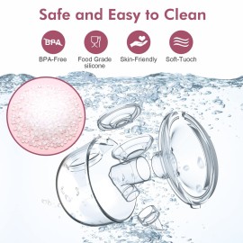 Wearable Breast Pump Hands Free of Longer Battery Life & LED Display, Portable Electric Breast Pump with 3 Modes & 9 Levels & Low Noise, 24 mm Flange, 2 Pcs Pink
