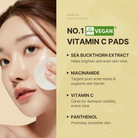 Medicube Deep Vita C Facial Pads, Vitamin C Toner Pads for Uneven Skin Tone, 500,000PPM of vitamin water & 3 types of vitamin, Hydrating & Resurfacing (70 sheets) Medicube Deep Vita C Facial Pads, Vitamin C Toner Pads for Uneven Skin Tone, 500,000PPM of vitamin water & 3 types of vitamin, Hydrating & Resurfacing (70 sheets)
