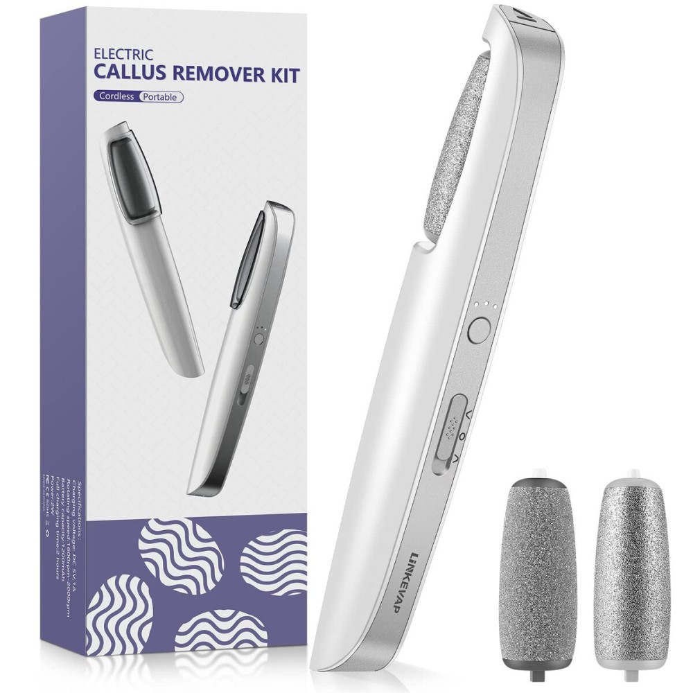 LINKEVAP Electric Callus Remover for Feet, Professional Pedicure Kit Foot Scrubber for Dry, Dead, Cracked, Hard Skin, at Home Feet Spa Care Kit for Men & Women (Cold White) LINKEVAP Electric Callus Remover for Feet, Professional Pedicure Kit Foot Scrubber for Dry, Dead, Cracked, Hard Skin, at Home Feet Spa Care Kit for Men & Women (Cold White)