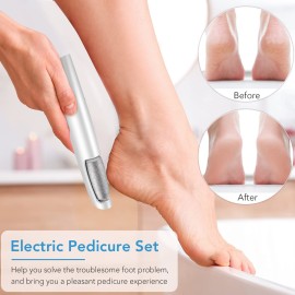 LINKEVAP Electric Callus Remover for Feet, Professional Pedicure Kit Foot Scrubber for Dry, Dead, Cracked, Hard Skin, at Home Feet Spa Care Kit for Men & Women (Cold White) LINKEVAP Electric Callus Remover for Feet, Professional Pedicure Kit Foot Scrubber for Dry, Dead, Cracked, Hard Skin, at Home Feet Spa Care Kit for Men & Women (Cold White)