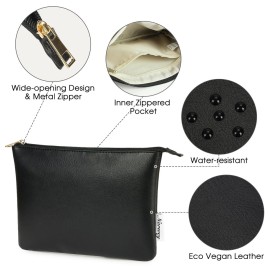 Narwey Small Makeup bag for Purse, Small Makeup Pouch for Purse Cosmetic Bag with Zipper, Cute PU Leather Make up Pouch for Women Girls (Black) Narwey Small Makeup bag for Purse, Small Makeup Pouch for Purse Cosmetic Bag with Zipper, Cute PU Leather Make up Pouch for Women Girls (Black)