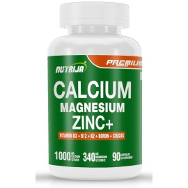 NutriJa Calcium Magnesium Zinc with Vitamin D3, Boron, K2 & B12 (90 Capsules) NutriJa Calcium Magnesium Zinc with Vitamin D3, Boron, K2 & B12 (90 Capsules)